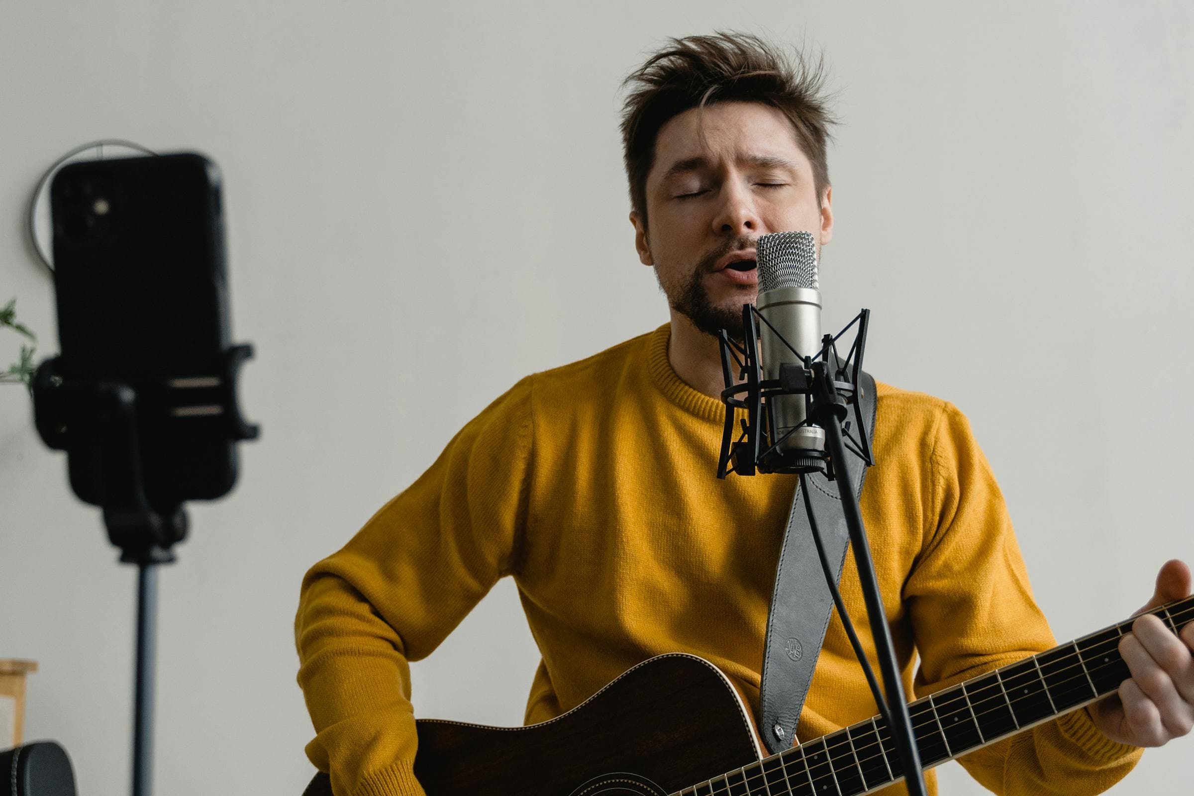 Artist in music studio